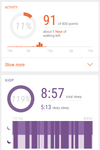 The Misfit app interface - simple and beautiful